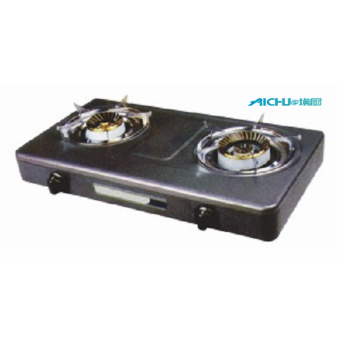 glass cooktop 2 Burners Cast Iron High Pressure Gas Stove Factory